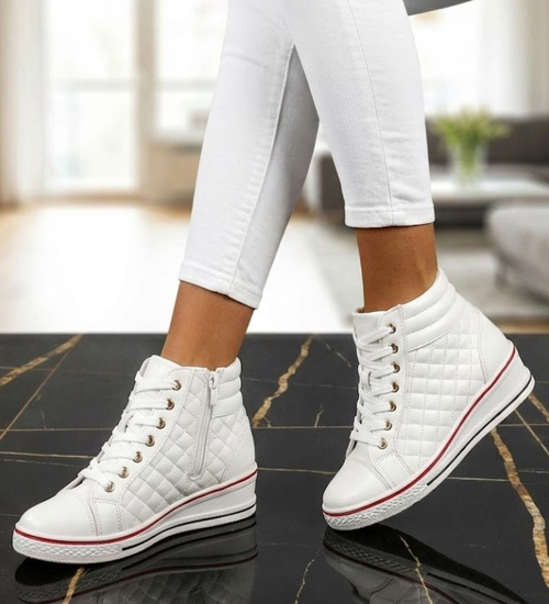 Wygodne dziecięce buciki z suwakami BIAŁE /A1-2 7601 S195/