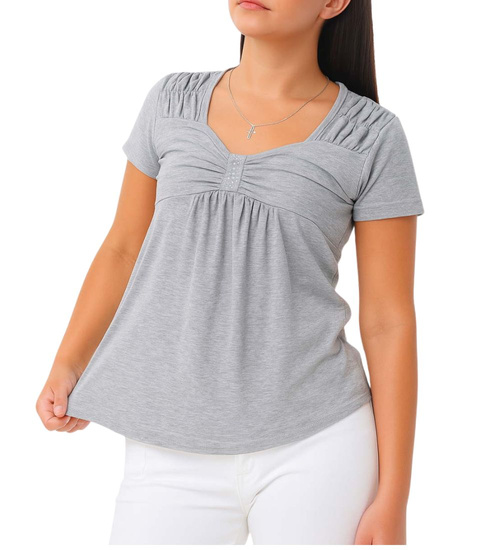 Szara letnia bluzka koszulka z cekinami /H2-K3 UB953 S0/