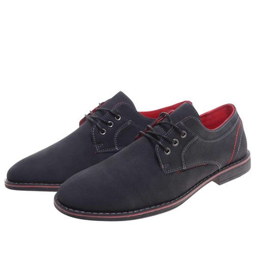 Półbuty czarne sznurowane pantofle /B5-2 18832 T330/