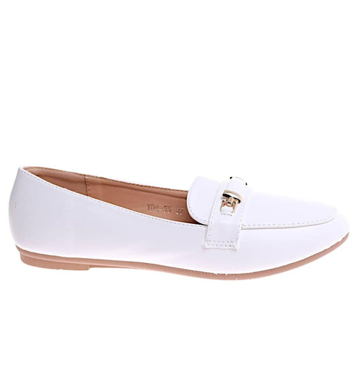 Baleriny lordsy w białym kolorze /B5-2 16161 T243/