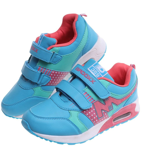 Dziewczęce niebieskie buty sportowe na rzepy /A9-2 18128 T292/