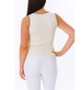 Koszulka damska bezrękawnik Ecru /H2 K45 ub975 S0/