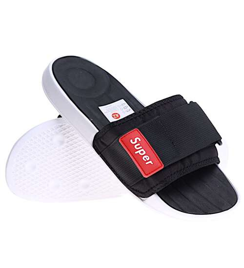 Basenowe klapki męskie Czarne /G2-1 16088 G098/