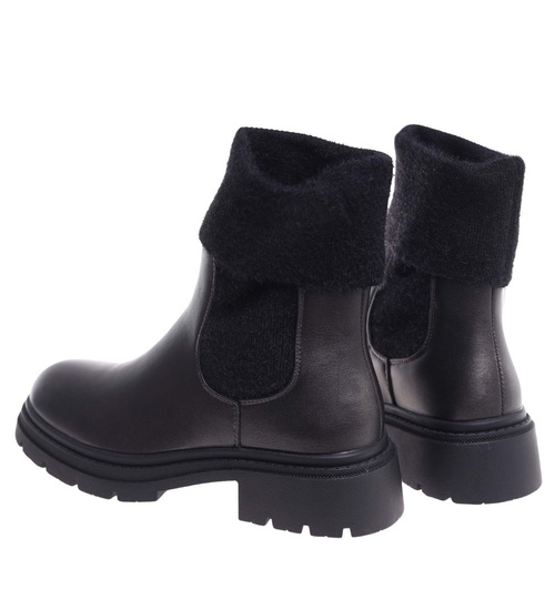 Grafitowe wsuwane botki zimowe /G3-1 18577 G381/