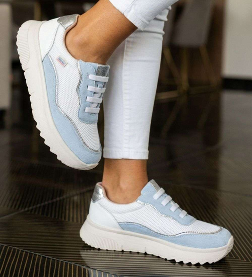Sportowe buty damskie pastelowe Baby Blue /J6-2 18472 W12-3/