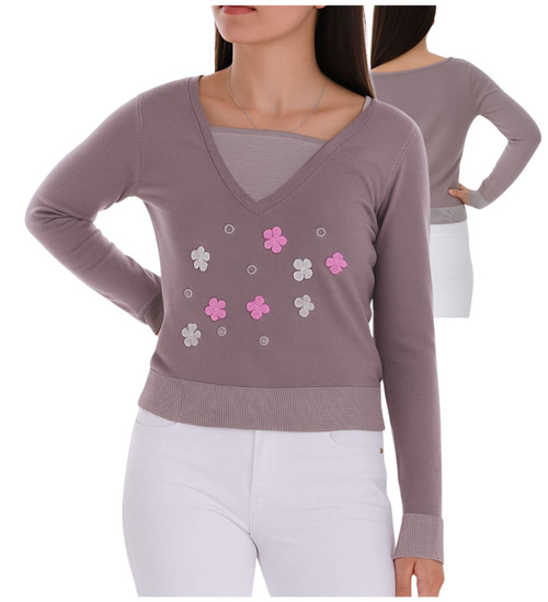 Fioletowa bluzka sweter damski /H2 K4 ub994S0/