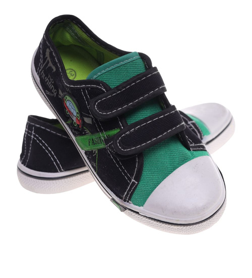 Chłopięce czarne tenisówki na rzepy ost517