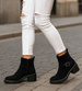 Botki damskie na grubym niskim obcasie /G9-3 18243 W424/