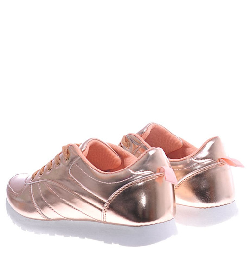 Lekkie złote sportowe buty damskie /F7-1 12929 T292/