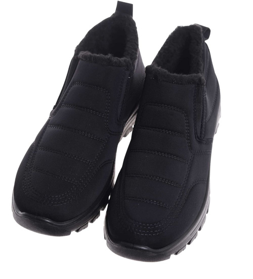 Czarne zimowe botki męskie /E6-2 18431 T485/