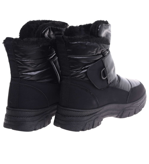 Zimowe buty śniegowce damskie Czarne /D9-3 18596 T386/