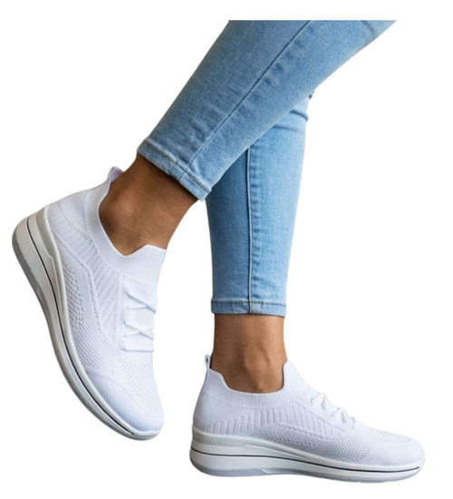 Białe wsuwane buty sportowe /H2 17270 W101/