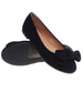 Czarne baleriny damskie zamszowe z kokardą /H2 18488 W6/
