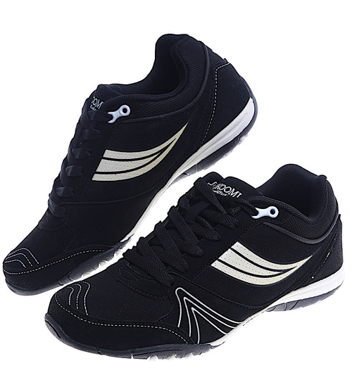 Czarne damskie buty sportowe z zamszu /E8-3 14000 S244/