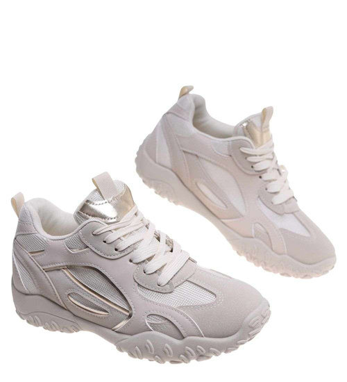 Beżowe buty sportowe sneakersy /C6-3 18822 W298/