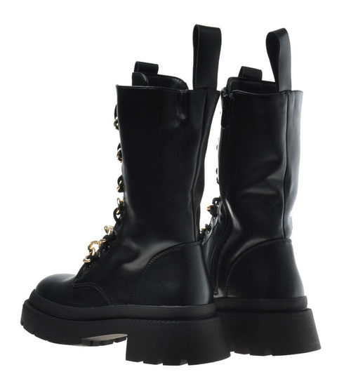 Damskie botki z eko skóry Czarne /F9-3 9565 S984/