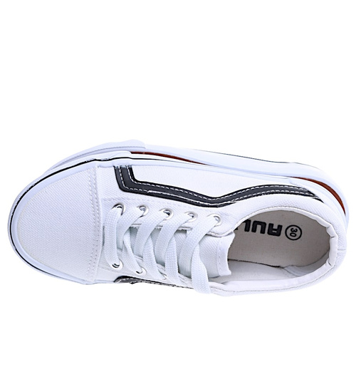 Białe dziecięce tenisówki sznurowane /B8-2 15569 T288/