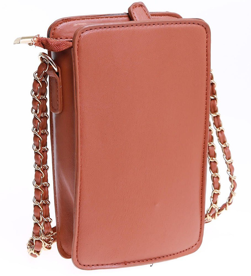 Brązowa mała torebka listonoszka z łańcuszkiem /H2-K13 TB525  M235/