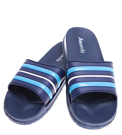 Basenowo plażowe klapki męskie Granatowe /C6-1 15840  T131/