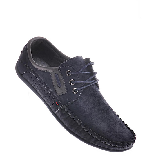 Męskie półbuty jak mokasyny Granatowe /A6-3 12322 S356/