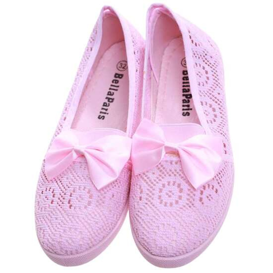 Ażurowe różowe balerinki dziewczęce /B7-2 1953 T6/