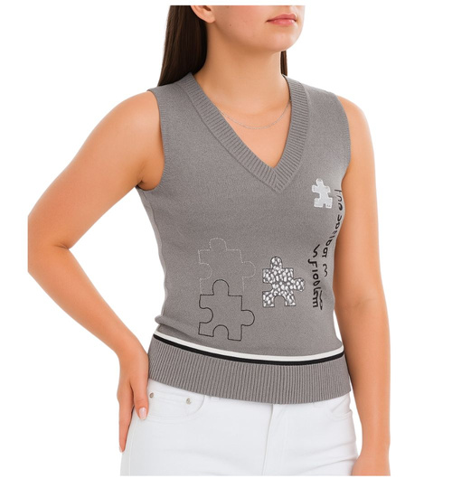 Szara koszulka bezrękawnik /H2 K29 ub972 S0/