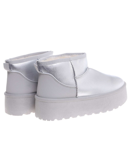 Krótkie kozaki śniegowce eskimoski Srebrne /B4-3 18604 T185/