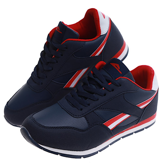 Sportowe granatowo czerwone buty chłopięce /G11-1 16757 T389/