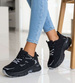 Czarne buty sportowe sneakersy na grubej podeszwie /E7-1 18829 W391/