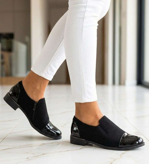 Czarne wizytowe półbuty damskie /G12-1 18704 T2/