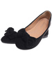 Czarne baleriny damskie zamszowe z kokardą /H2 18488 W6/