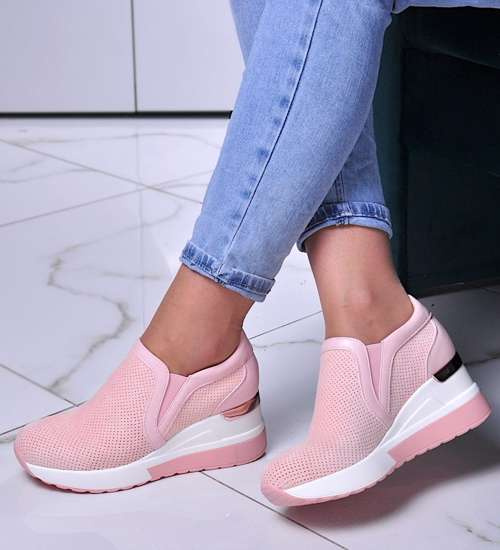 Damskie buty sportowe wkładane Różowe /D3-3 10720 T535/