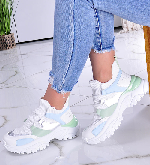  Wsuwane sneakersy na grubej podeszwie /C7-2 11493 T693/