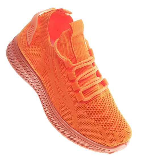 Wsuwane damskie buty sportowe Pomarańczowe /C2-2 13128 S394/