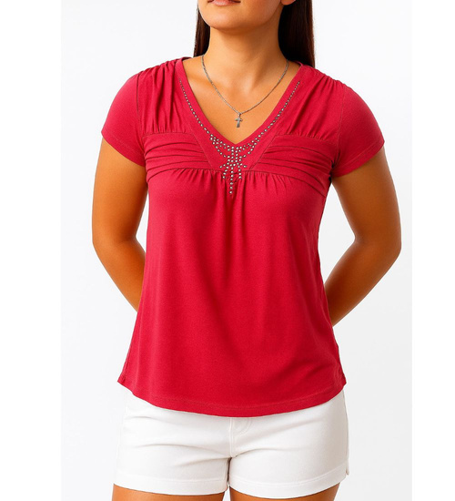 Fuksjowa letnia bluzka koszulka z cekinami /H2-K3 UB954 S0/