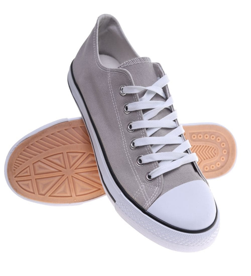 Trampki męskie Sznurowane szare z tkaniny ost493