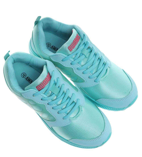 Wiązane damskie buty sportowe Zielone /G9-3 15135 T233/