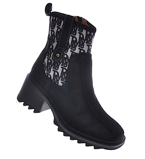 Czarne damskie botki workery /F2-2 18190 T293/