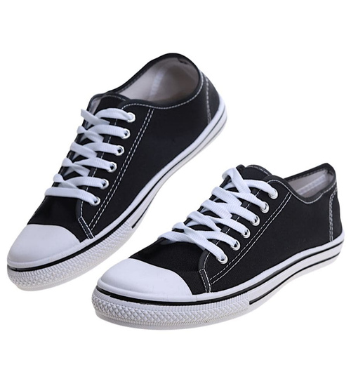 Czarne trampki z niską cholewką /C6-1 13757 T199/