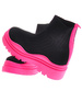 Damskie botki na grubej podeszwie Black/Fushia /D5-2 10757 T695/
