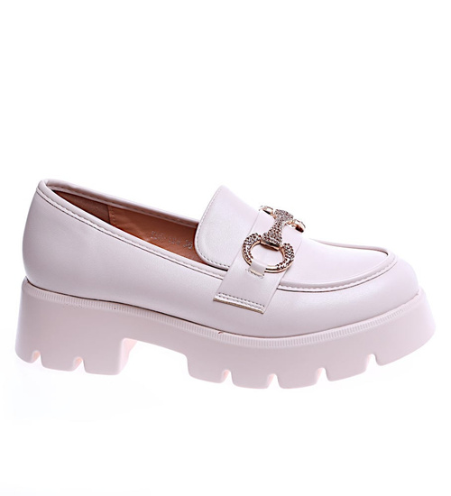 Wiosenne półbuty mokasyny na platformie /F9-1 14641 T620/