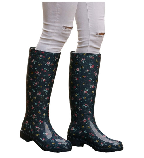 Kalosze damskie z wysoką cholewką /D1-1 18267 T345/