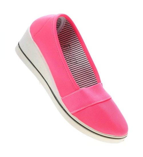 Dziecięce trampki na niskim obcasie Różowe /F9-1 4818 S089/