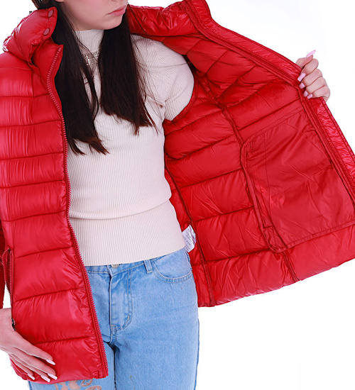 Ocieplana zimowa czerwona kurtka /H KR13 G488/