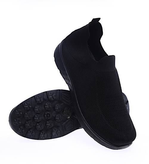 Wsuwane męskie półbuty Czarne /C3-3 14241 S495/