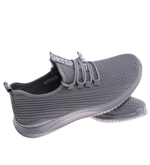 Wsuwane szare męskie sneakersy /E10-1 18004 GF285/