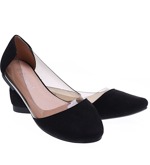 Transparentno czarne balerinki /A9-2 15854 T190/