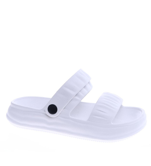 Designerskie Białe klapki na basen B4-1 13831 S2/