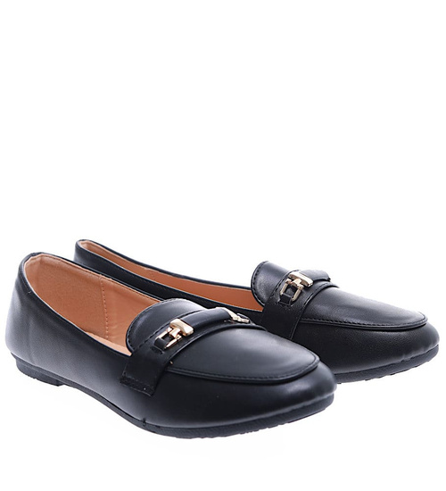 Czarne wiosenne baleriny lordsy /G9-2 15508 T243/
