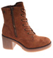 Karmelowe botki trapery na obcasie /F10-1 18231 W395/
